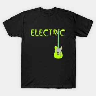 Electric Guitar, Electric Avenue, Green Guitar T-Shirt